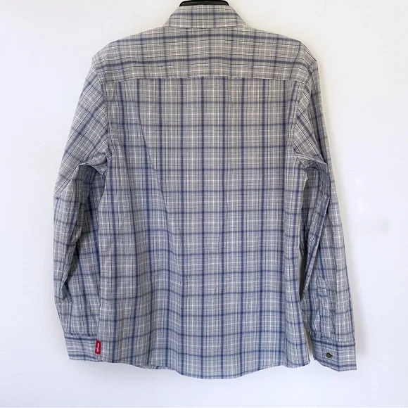 NWT Wrangler Men’s Cowboy Wash Plaid Button Up Vintage Indigo Blue size Medium - Picture 10 of 10